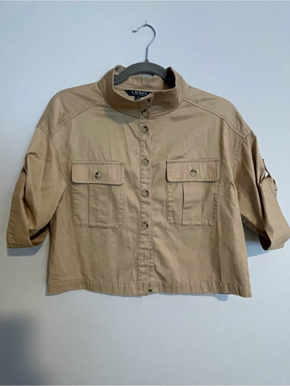 Ralph Lauren Tan Cropped Utility Jacket